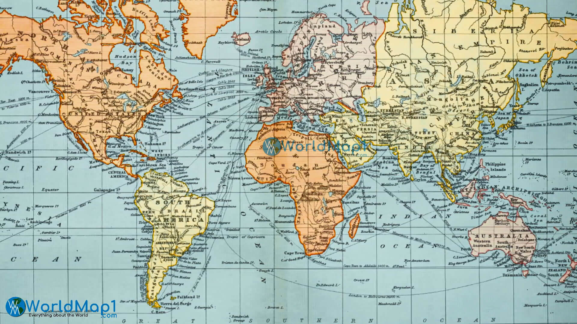 Carte historique des continents du monde